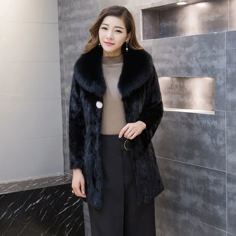 real Luxury Lady Genuine natural mink fur coat with fox fur collar women's fashion warm winter waistcoats jacket custom any size
real Luxury Lady Genuine natural mink fur coat with fox fur collar women's fashion warm winter waistcoats jacket custom any size