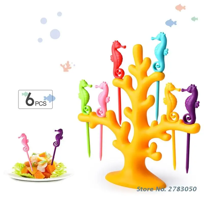 6 Pieces Coral Seahorse Food Picks Bento Decorative Sign Fruit Forks Plastic Material Forks Fruit Pick for Fruit Dessert
6 Pieces Coral Seahorse Food Picks Bento Decorative Sign Fruit Forks Plastic Material Forks Fruit Pick for Fruit Dessert