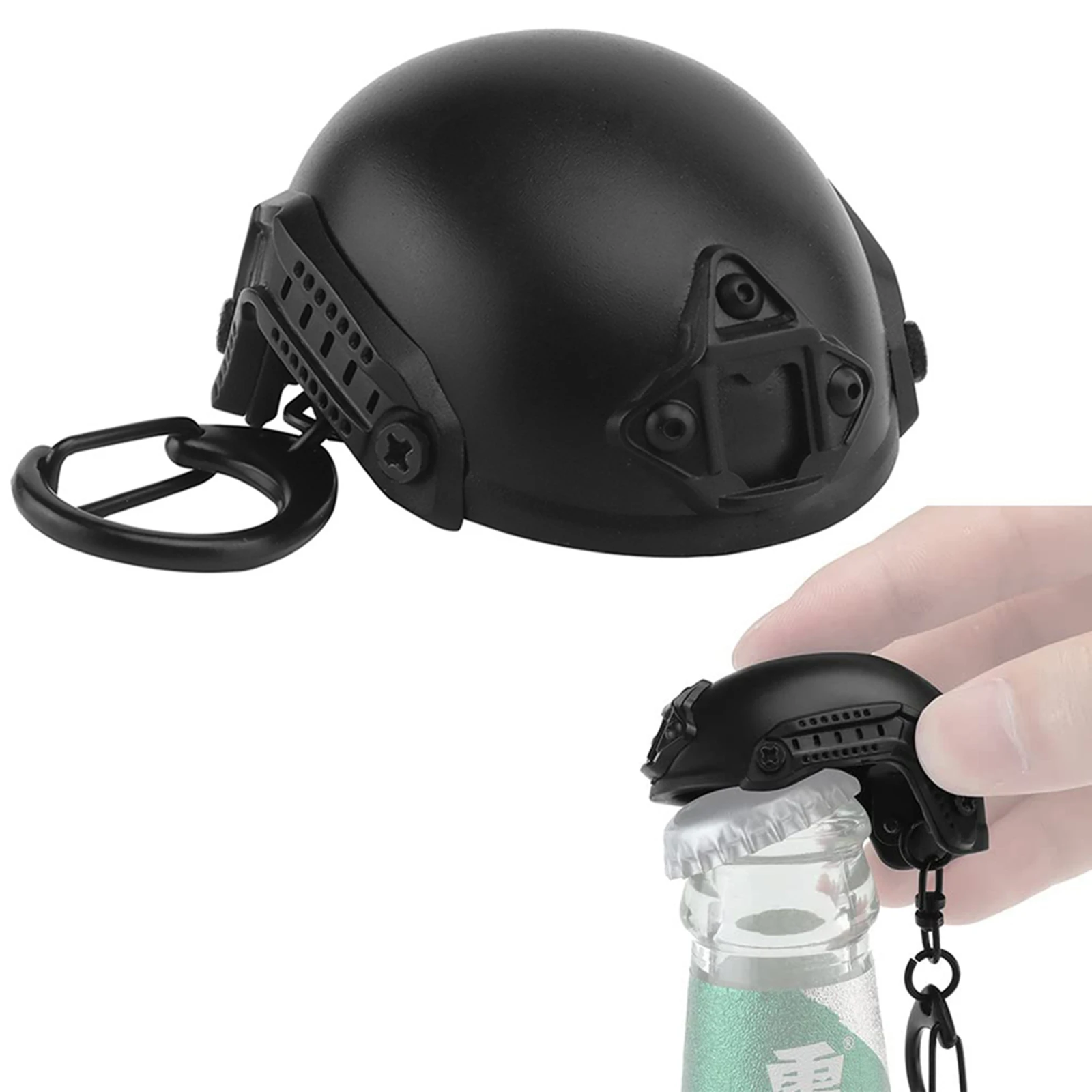 1 * Key Chain Portable Helmet Keychain Beer Bottle Opener Fashionable Fidget Gadget with Double sided Graphics
1 * Key Chain Portable Helmet Keychain Beer Bottle Opener Fashionable Fidget Gadget with Double sided Graphics