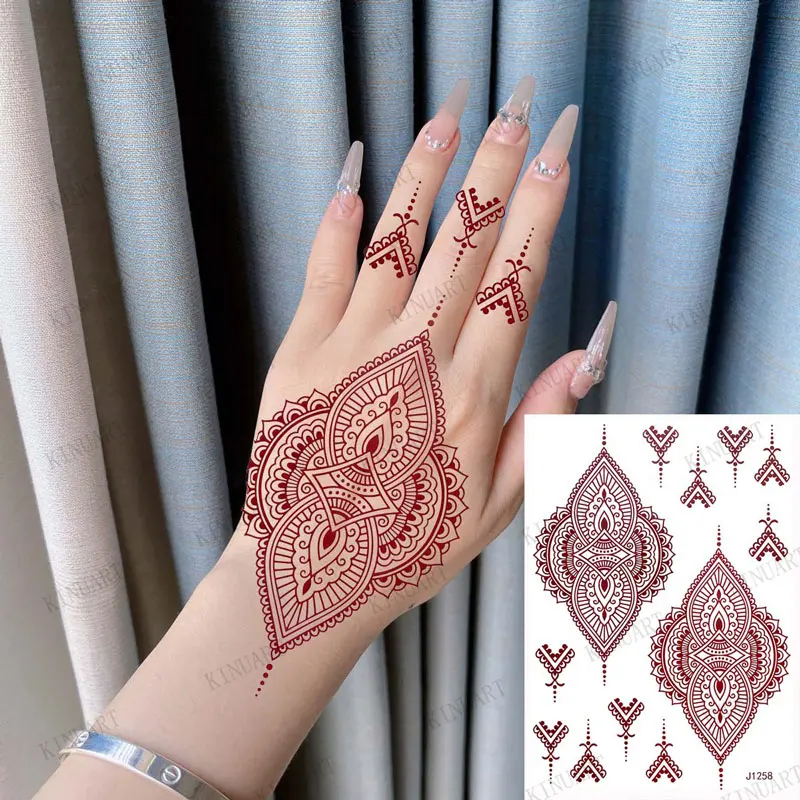 Brown Henna Tattoos for Hand Mehndi Design Tattoos for Women Fake Tattoo Sticker Body Art Hena Tatoo Waterproof
Brown Henna Tattoos for Hand Mehndi Design Tattoos for Women Fake Tattoo Sticker Body Art Hena Tatoo Waterproof