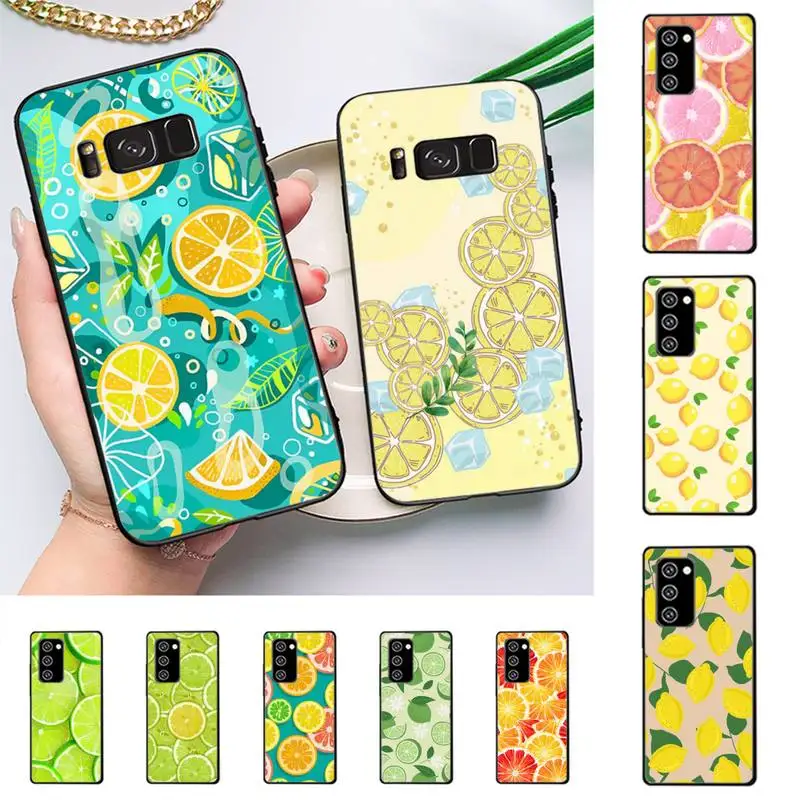 

Summer green leaves fruit lemon Phone Case For Samsung Note 8 9 10 20 pro plus lite M 10 11 20 30 21 31 51 A 21 22 42 02 03