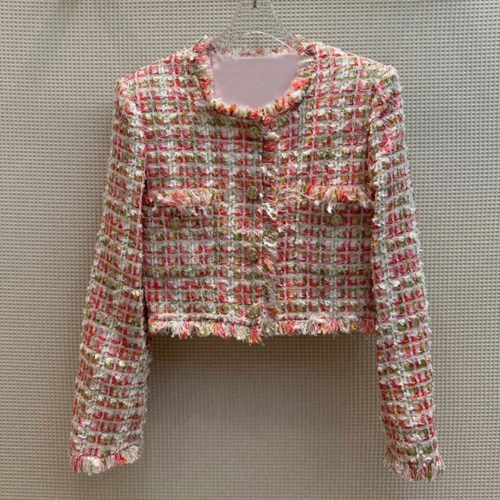 2023 Autumn Korean Style Chic Women Plaid Tassels Short Coat High Quality Designer Tweed Jackets B737
2023 Autumn Korean Style Chic Women Plaid Tassels Short Coat High Quality Designer Tweed Jackets B737