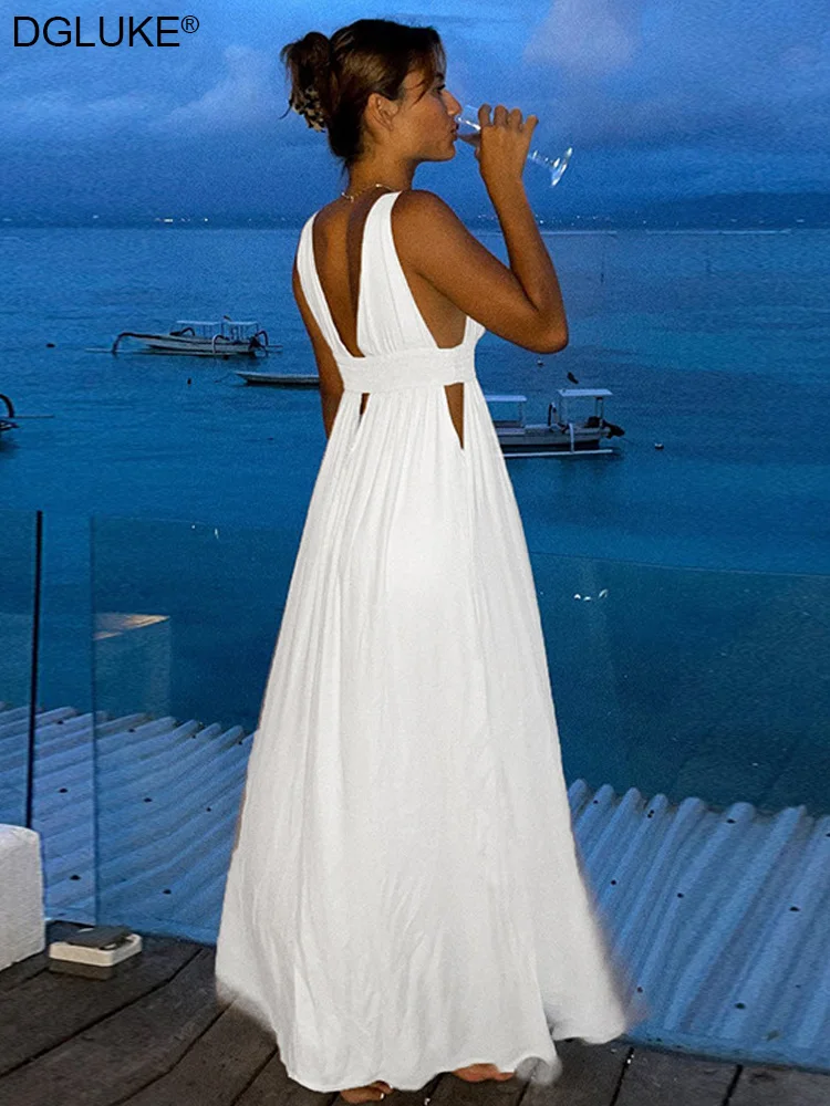 Sexy White Summer Maxi Dress Elegant Long Party Dresses For Women 2022 V-Neck Backless Cut Out Beach Dress Black
Sexy White Summer Maxi Dress Elegant Long Party Dresses For Women 2022 V-Neck Backless Cut Out Beach Dress Black