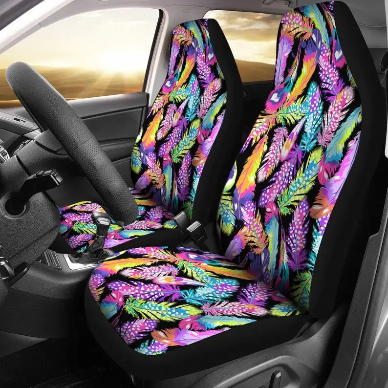 Colorful Rainbow Feathers Car Seat Covers Pair, 2 Front Seat Covers, Car Seat Protector, Car Accessories
Colorful Rainbow Feathers Car Seat Covers Pair, 2 Front Seat Covers, Car Seat Protector, Car Accessories