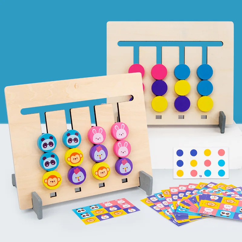 1Pc Montessori Math Toys Slide Puzzle Color & Shape Matching Brain Teasers Logic Game Learning Educational Wooden Toys for Kids
1Pc Montessori Math Toys Slide Puzzle Color & Shape Matching Brain Teasers Logic Game Learning Educational Wooden Toys for Kids