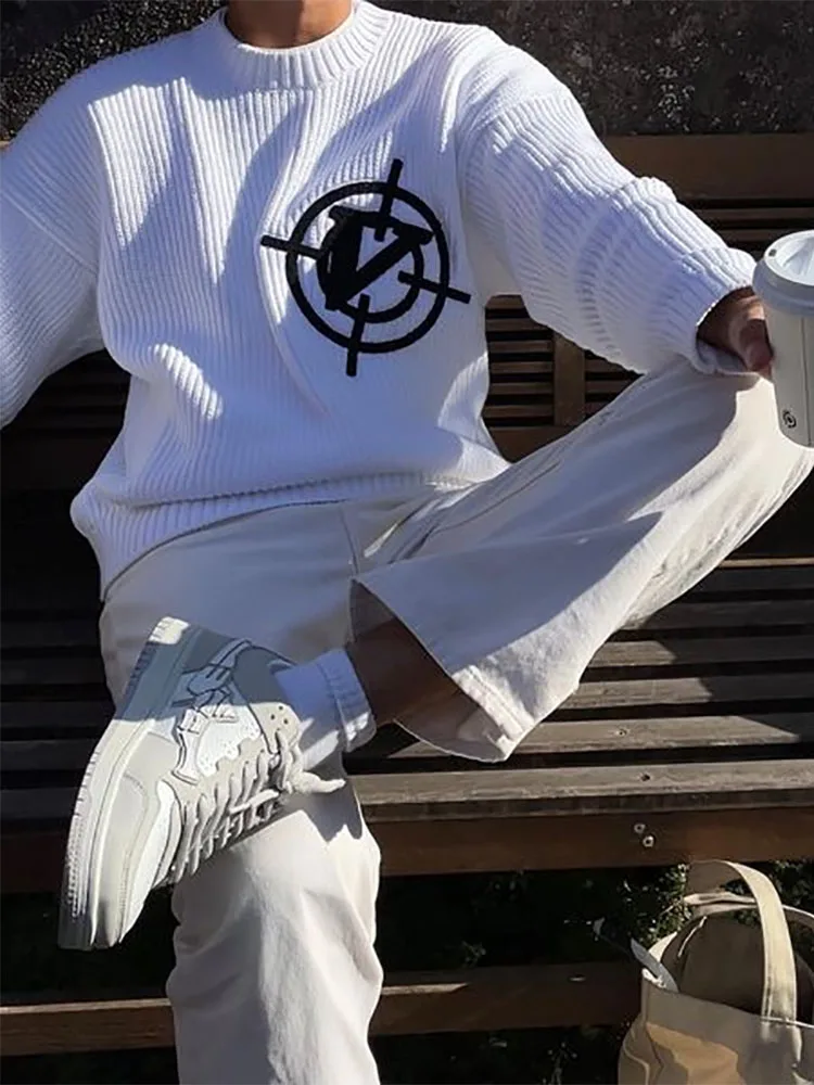 Men's Sweater Oversized Knit Vintage Winter Embroidery Y2k Hip Hop Korean Fashion Long Sleeve Harajuku Jumpers Pullover Clothing 
Men's Sweater Oversized Knit Vintage Winter Embroidery Y2k Hip Hop Korean Fashion Long Sleeve Harajuku Jumpers Pullover Clothing