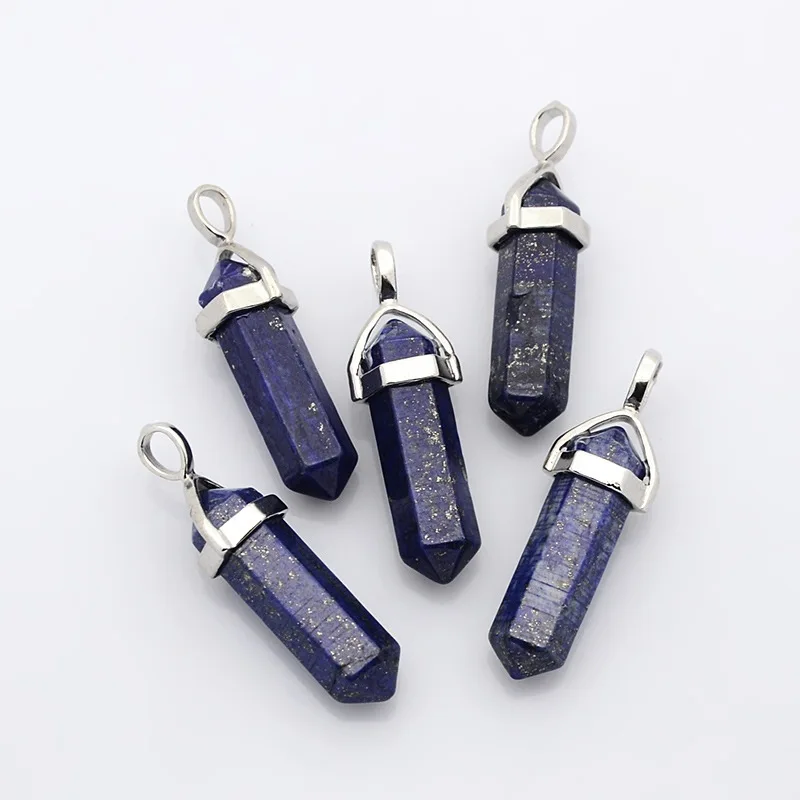Natural Lapis Lazuli Double Terminated Pointed Pendants with Alloy Findings Bullet Platinum Gemstone: 10mm in diameter
Natural Lapis Lazuli Double Terminated Pointed Pendants with Alloy Findings Bullet Platinum Gemstone: 10mm in diameter