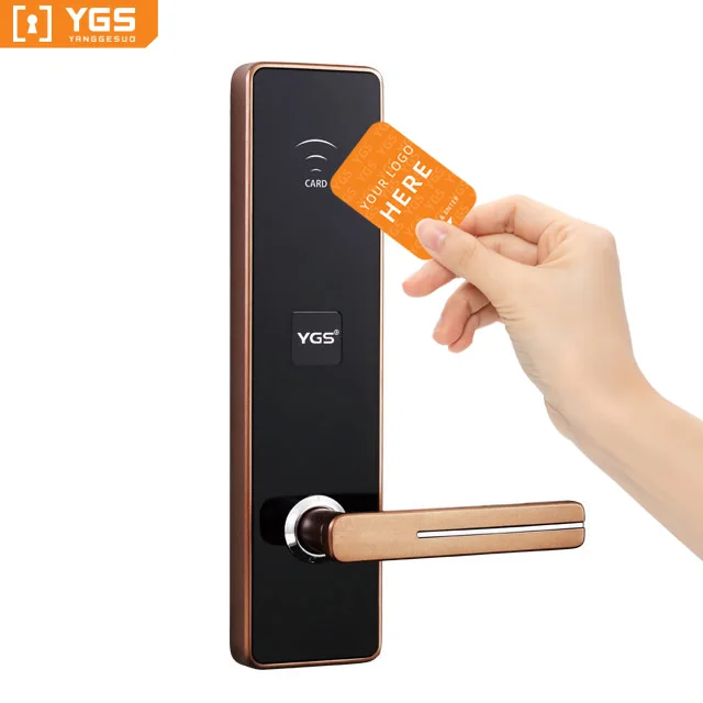 YGS hotel rfid swipe card electronic digital handle aluminium security door lock 
YGS hotel rfid swipe card electronic digital handle aluminium security door lock