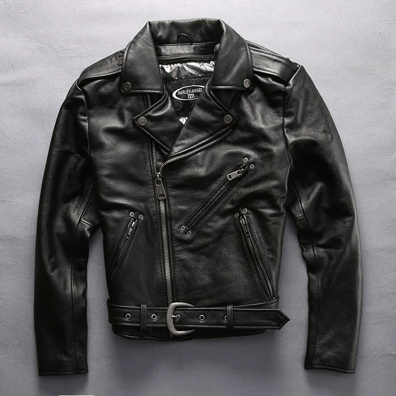 Fast Free Shipping Men Genuine Leather Jackets Top Quality Thick Heavy Cowhide Motorcycle Biker Jacket Autumn Winter Black Coat
Fast Free Shipping Men Genuine Leather Jackets Top Quality Thick Heavy Cowhide Motorcycle Biker Jacket Autumn Winter Black Coat