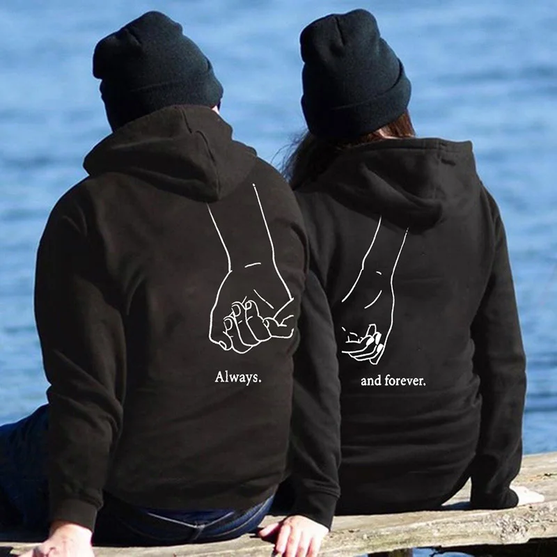 Autumn Winter Long Sleeve Always Forever Hoodies Fashion Lovers Sweatshirts Hooded Gifts Couple Letter Print Matching Hoodies
Autumn Winter Long Sleeve Always Forever Hoodies Fashion Lovers Sweatshirts Hooded Gifts Couple Letter Print Matching Hoodies