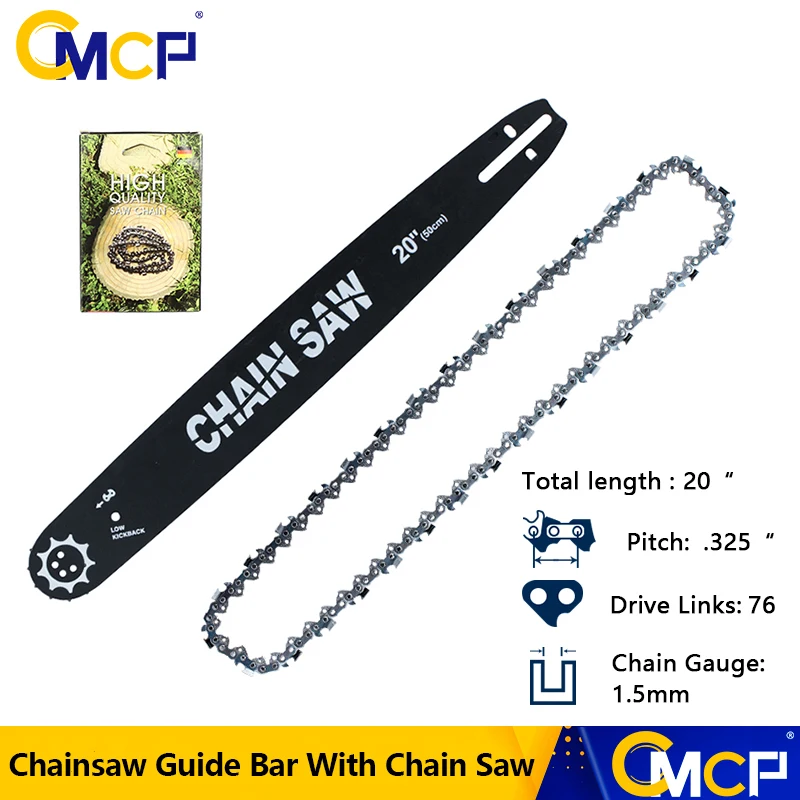 CMCP 20" Chainsaw Guide Bar with Chain Saw Chainsaw Spare Parts 20" Guide Bar 76 Drive Link 0.325" LP Chainsaw Replacement
CMCP 20" Chainsaw Guide Bar with Chain Saw Chainsaw Spare Parts 20" Guide Bar 76 Drive Link 0.325" LP Chainsaw Replacement