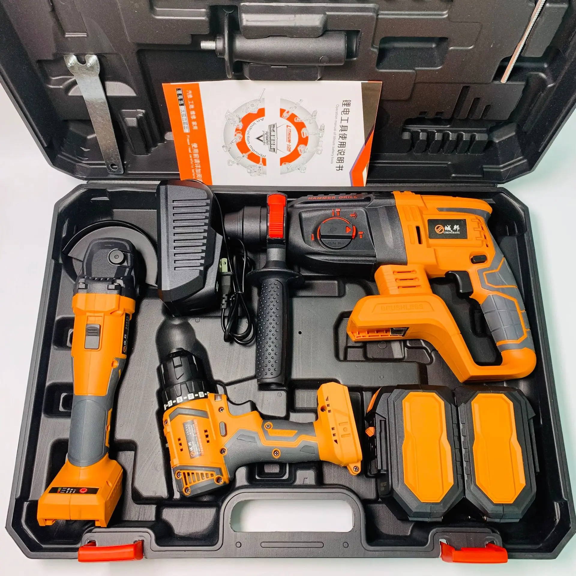 Lithium electric brushless electric tool set 3 piece 05 (Angle grinder, electric drill and light hammer) makita battery
Lithium electric brushless electric tool set 3 piece 05 (Angle grinder, electric drill and light hammer) makita battery
