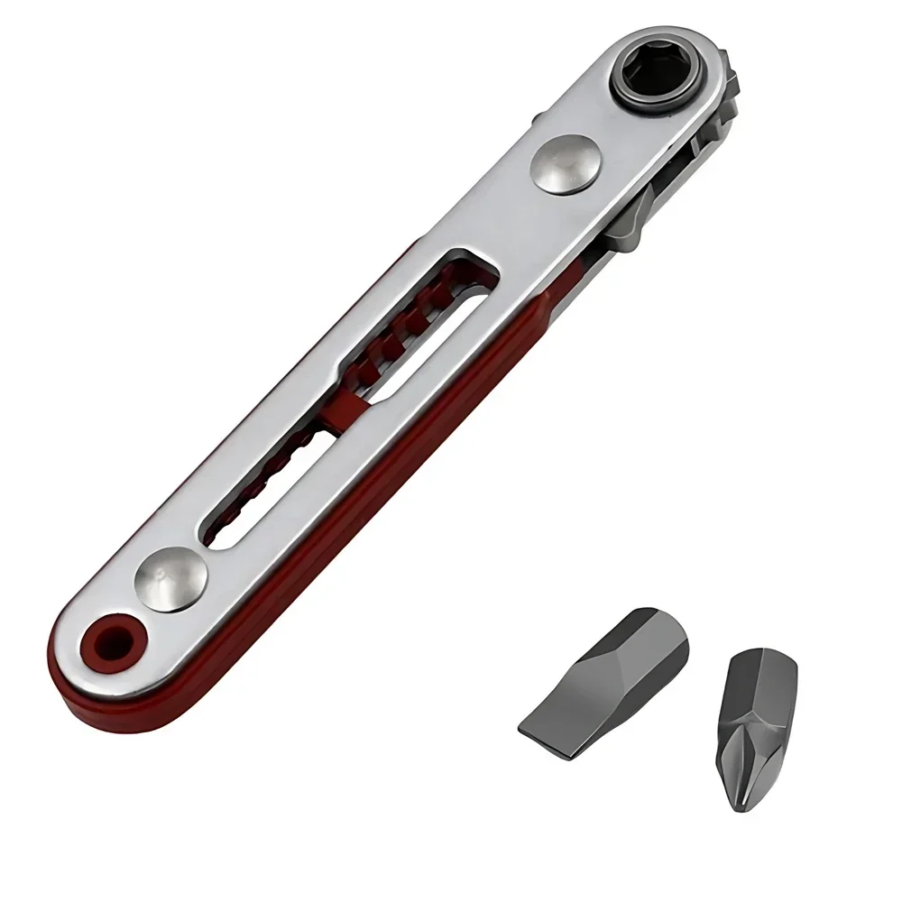 Многофункциональная двунаправленная отвертка с храповым механизмом вперед и назад, локоть, ключ с плоской головкой, крестовая отвертка, шлицевой инструмент
Многофункциональная двунаправленная отвертка с храповым механизмом вперед и назад, локоть, ключ с плоской головкой, крестовая отвертка, шлицевой инструмент