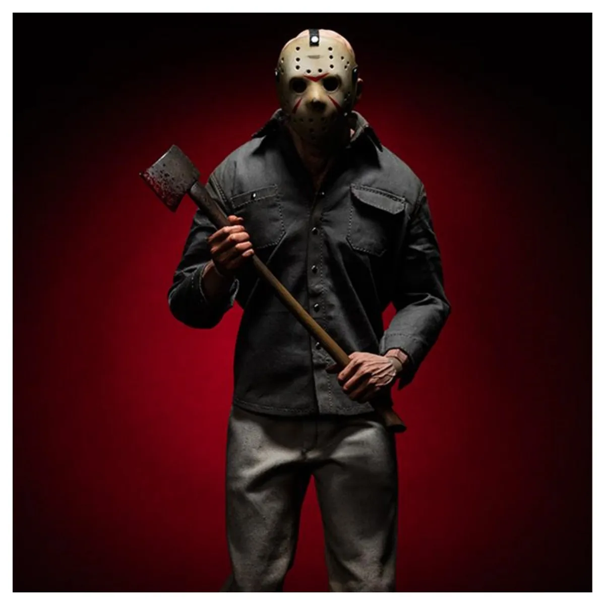 

Sideshow 100360 1/6 Scale Friday the 13th Jason Voorheesks Derek Mears Figure 12 inches Action Head Body with Mask Model for Fan