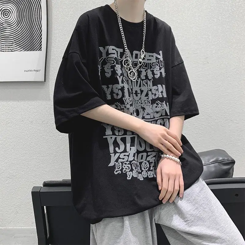 Cotton summer short sleeve T-shirt men's tide brand letter print trend everything handsome student half sleeve T-shirt
Cotton summer short sleeve T-shirt men's tide brand letter print trend everything handsome student half sleeve T-shirt