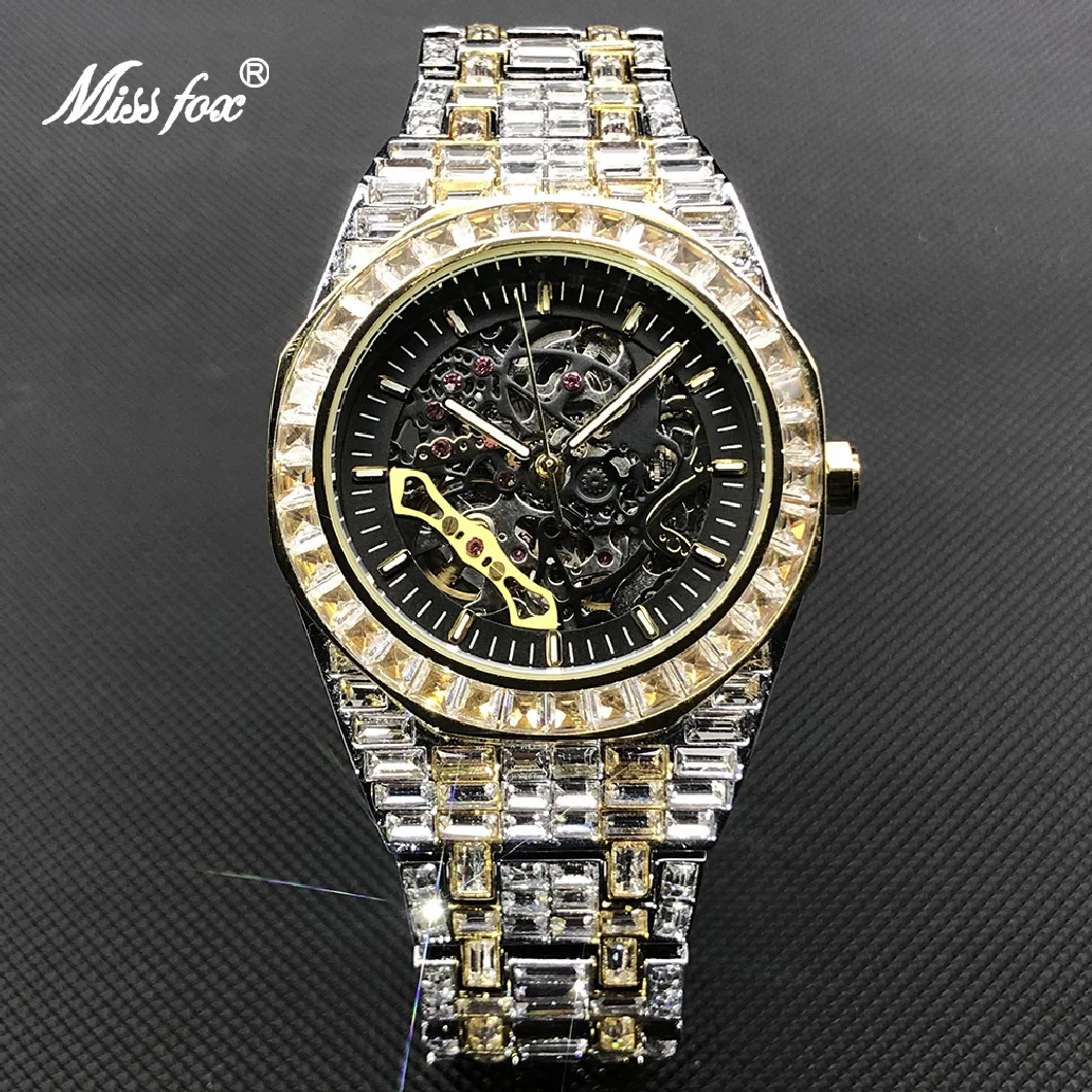 MISSFOX Hip Hop Mechanical Mens Watches Luxury Iced Out Stainless Steel Automatic Wristwatch For Men Jewelry Rel��gio masculino
MISSFOX Hip Hop Mechanical Mens Watches Luxury Iced Out Stainless Steel Automatic Wristwatch For Men Jewelry Rel��gio masculino