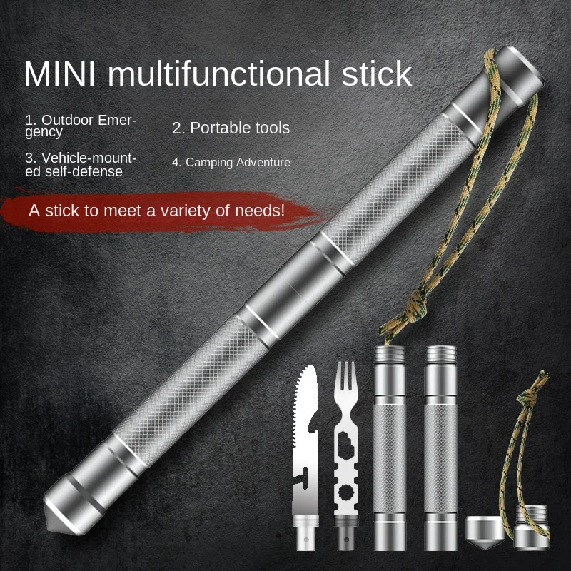 Long-distance outdoor multifunctional self-defense stick knife and fork set compass field survival tool
Long-distance outdoor multifunctional self-defense stick knife and fork set compass field survival tool