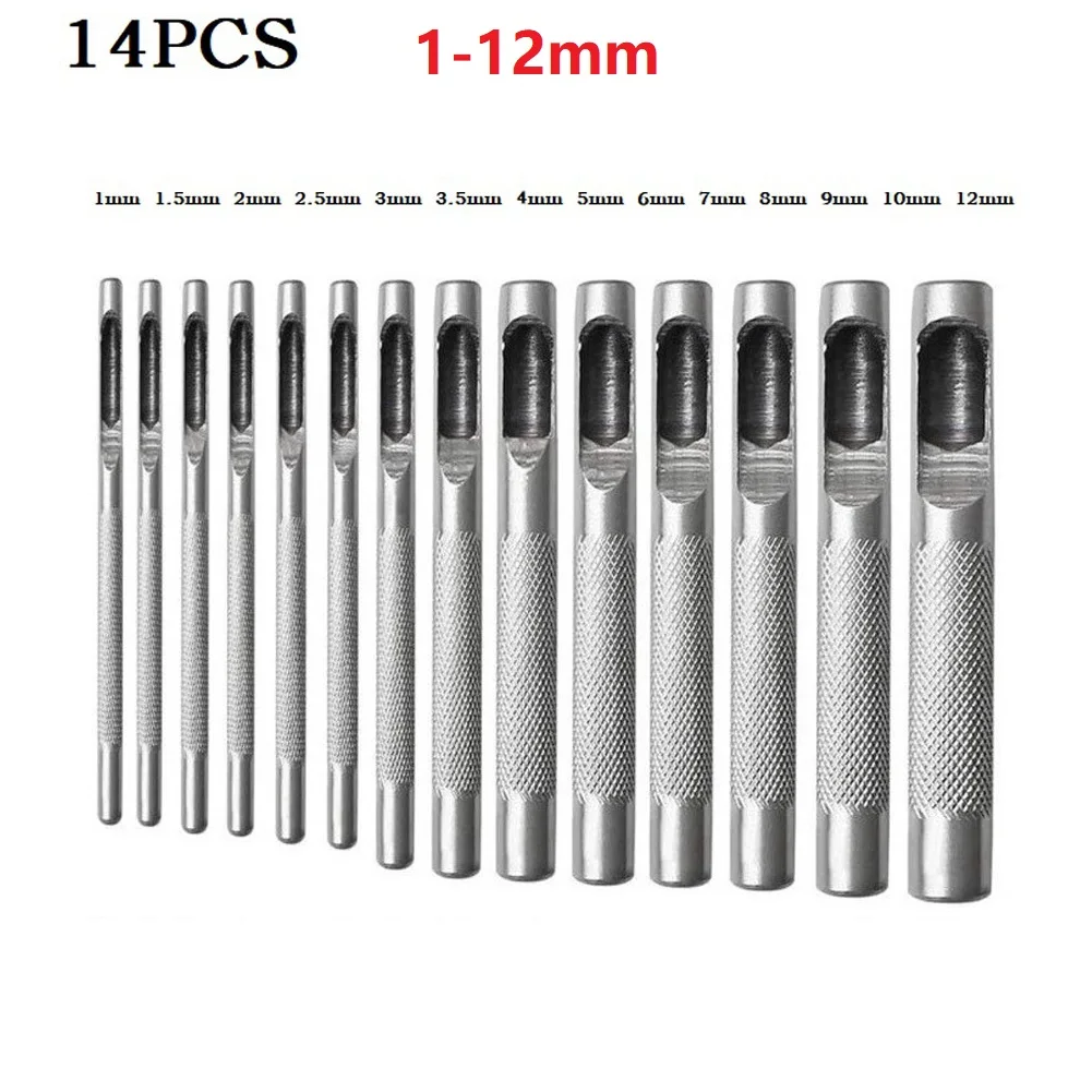 14pcs Leather Hole Puncher Round Steel Leather Craft Hollow Hole Punching Tool 1-12mm For Watch Hollow DIY Hand Tools
14pcs Leather Hole Puncher Round Steel Leather Craft Hollow Hole Punching Tool 1-12mm For Watch Hollow DIY Hand Tools