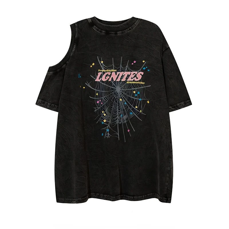 American Retro Half Sleeve Hollow Out Tees Black Summer Chic Letter Print Off Shoulder Oversize Women Y2k Loose Tshirts Grunge
American Retro Half Sleeve Hollow Out Tees Black Summer Chic Letter Print Off Shoulder Oversize Women Y2k Loose Tshirts Grunge