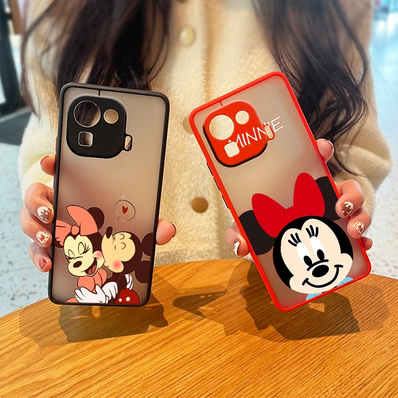 

Couple Mickey Minnie Cute For Xiaomi 12 11 Poco X4 X3 M4 M3 F4 GT 10 10S 10T Pro Lite Ultra Frosted Translucent Phone Matte Case