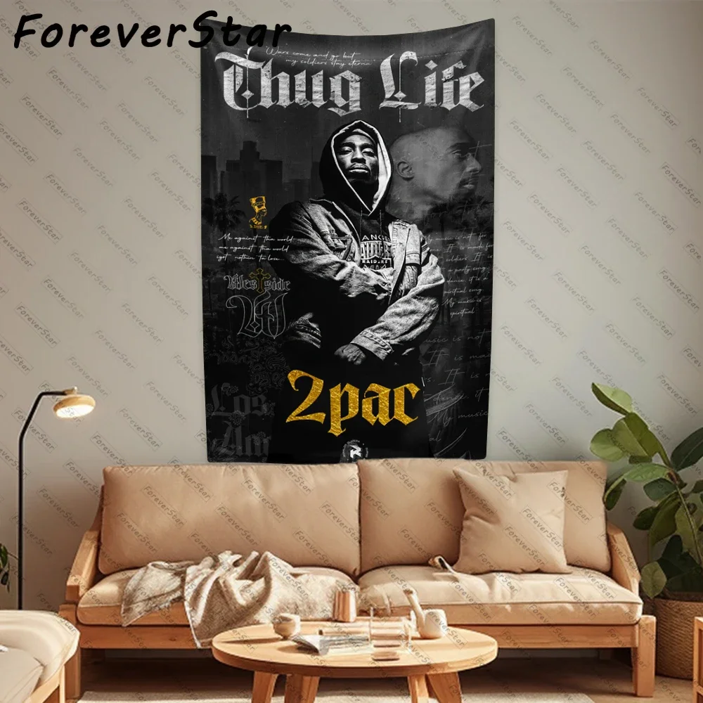 

Настенный Гобелен Rapper Tupac 2pac, поп-певец, фон для спальни, общежития, домашний декор, эстетика, праздничный подарок