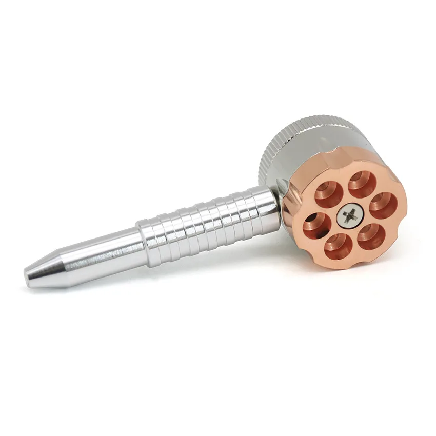 Six-hole bullet revolver cigarette grinder plus pipe zinc alloy two-in-one grinder smoking set cigarette grinder wholesale
Six-hole bullet revolver cigarette grinder plus pipe zinc alloy two-in-one grinder smoking set cigarette grinder wholesale