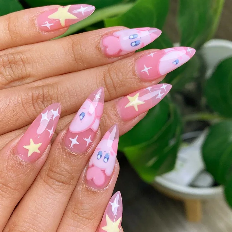 3D fake nails cute pink angle star designs french almond tips kawaii Manicure accessories faux ongles press on false nail set
3D fake nails cute pink angle star designs french almond tips kawaii Manicure accessories faux ongles press on false nail set