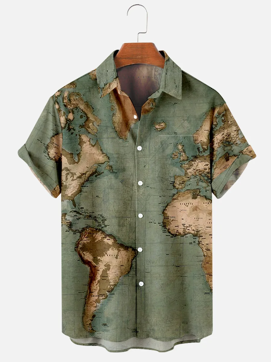 Men's shirt Y2k hombre world map print short-sleeved shirt men's street Hawaii vintage shirt Harajuku men's shirt 1
Men's shirt Y2k hombre world map print short-sleeved shirt men's street Hawaii vintage shirt Harajuku men's shirt 1