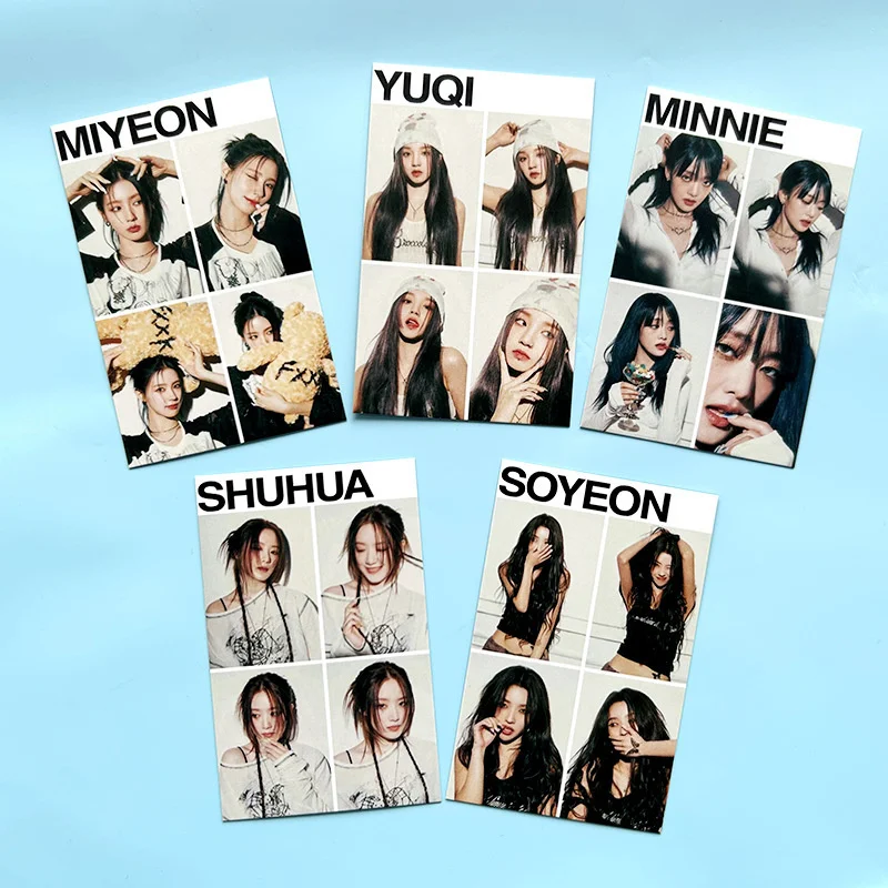5Pcs/Set (G)I-DLE Photocards I feel LOMO Cards GIDLE TAMS Zero Double-Sided Postcard MINNIE YUQI MIYEON Fans Collection KPOP
5Pcs/Set (G)I-DLE Photocards I feel LOMO Cards GIDLE TAMS Zero Double-Sided Postcard MINNIE YUQI MIYEON Fans Collection KPOP