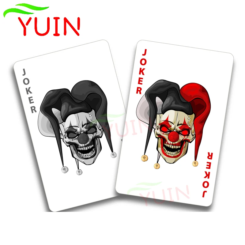Joker Clown Circus Playing Cards Creepy Car Sticker Motorcycle Auto Accessories PVC Graphic Decoration Waterproof Decal 16*13cm
Joker Clown Circus Playing Cards Creepy Car Sticker Motorcycle Auto Accessories PVC Graphic Decoration Waterproof Decal 16*13cm