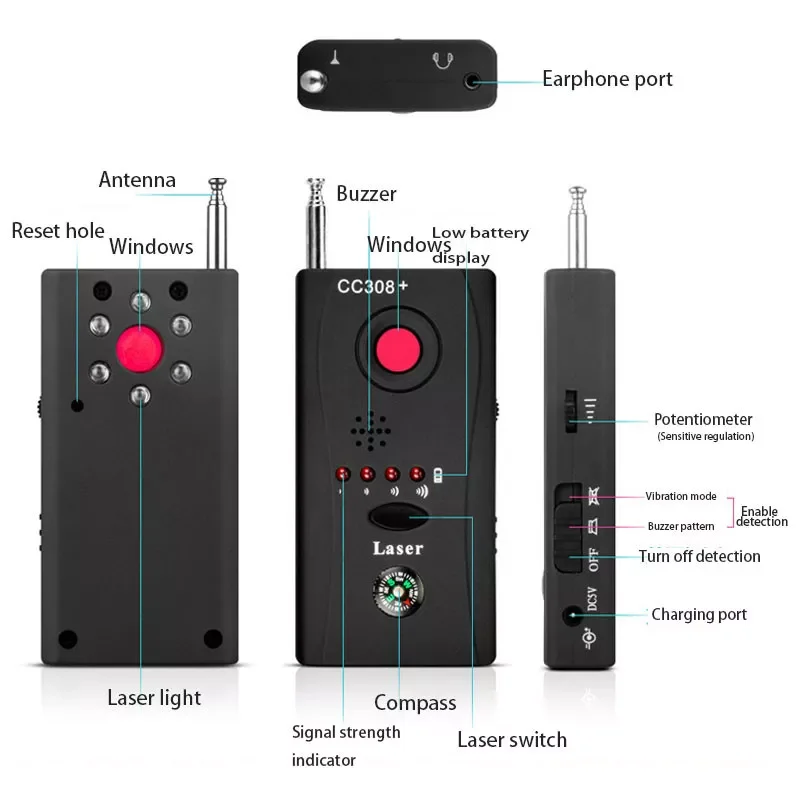 Full Range Scan Wireless Camera Lens Signal Detector CC308+ Radio Wave Signal Detect Camera Full-range WiFi RF GSM Device Tracer
Full Range Scan Wireless Camera Lens Signal Detector CC308+ Radio Wave Signal Detect Camera Full-range WiFi RF GSM Device Tracer