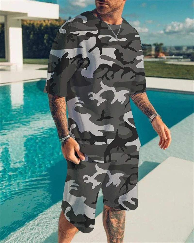 Men's Camouflag Summer Set Suit Men's T-Shirt Set 3D Printed Oversized 2 Piece Casual Tracksuit 2022 Sportswear O-neck Shorts
Men's Camouflag Summer Set Suit Men's T-Shirt Set 3D Printed Oversized 2 Piece Casual Tracksuit 2022 Sportswear O-neck Shorts
