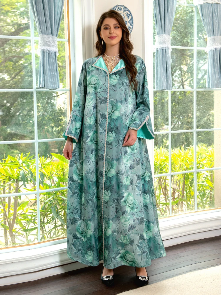 Eid Muslim Print Flowers Long Dress Women Ramadan Abaya Diamond Dubai Arabic Turkey Islam Kaftans Robes Party Caftan Kaftan 2023
Eid Muslim Print Flowers Long Dress Women Ramadan Abaya Diamond Dubai Arabic Turkey Islam Kaftans Robes Party Caftan Kaftan 2023