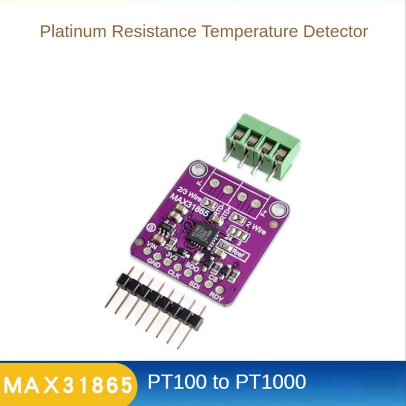 Плата преобразователя MAX31865 PT100/PT1000 RTD-To-Digital, модуль датчика температуры, модуль усилителя температуры
Плата преобразователя MAX31865 PT100/PT1000 RTD-To-Digital, модуль датчика температуры, модуль усилителя температуры