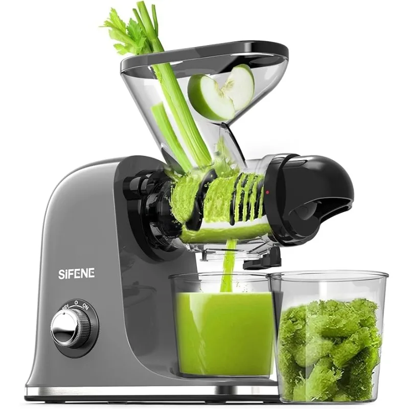 

Cold Press Juicer Machine, Dual Feed Chute Slow Masticating Juicer, Vegetable and Fruit Juice Maker Squeezer Machines