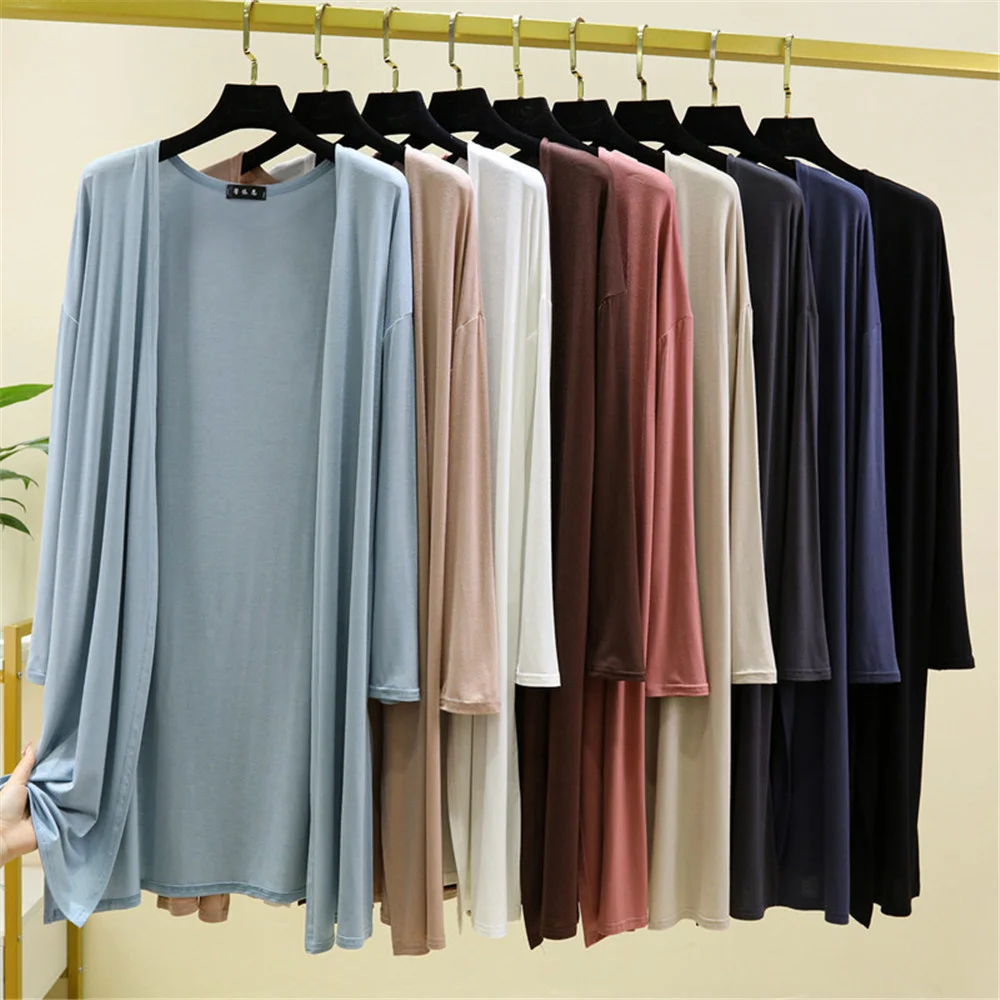 Midi Long Modal Cardigan Spring Summer Women Casual Loose Thin Split Shawl Cardigan Jacket Lady Long Sleeve Sun Protection Coat
Midi Long Modal Cardigan Spring Summer Women Casual Loose Thin Split Shawl Cardigan Jacket Lady Long Sleeve Sun Protection Coat