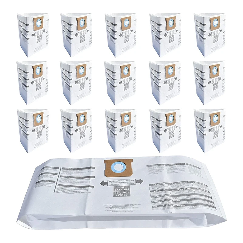 New-16 Pack Vacuum Filter Bag For Shop-Vac 5-8 Gallon Type E, Dry Wet Disposable Vacuum Bags,Part No. 9066100 90661 906-61
New-16 Pack Vacuum Filter Bag For Shop-Vac 5-8 Gallon Type E, Dry Wet Disposable Vacuum Bags,Part No. 9066100 90661 906-61