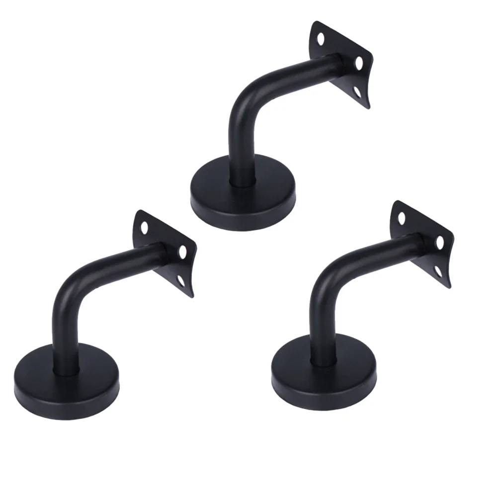 

3 Pcs Shelving Brackets Handrail Hardware Round Steel Railing Outdoor Staircase Wall Metal Stand Shelf Heavy Duty Staircases