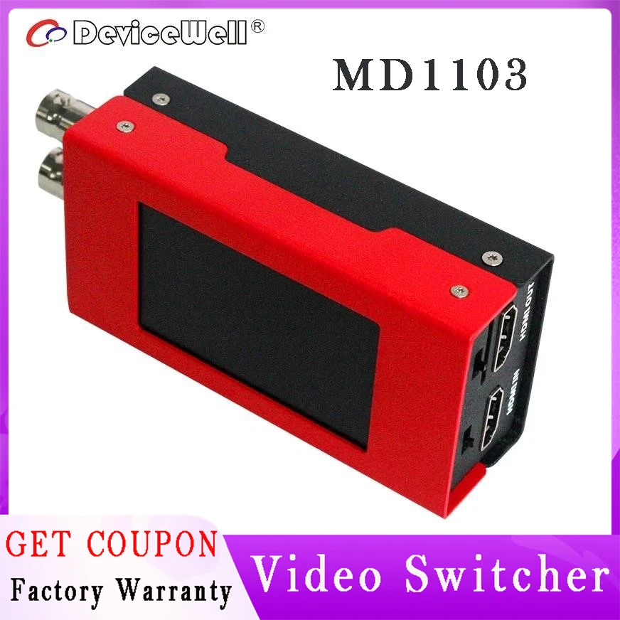 DeviceWell MD1103 Mini HD Video Converter FHD Broadcast Grade 3G SDI Signal Design SDI/HDMI Bidirectinal Converter+LCD+Speaker
DeviceWell MD1103 Mini HD Video Converter FHD Broadcast Grade 3G SDI Signal Design SDI/HDMI Bidirectinal Converter+LCD+Speaker