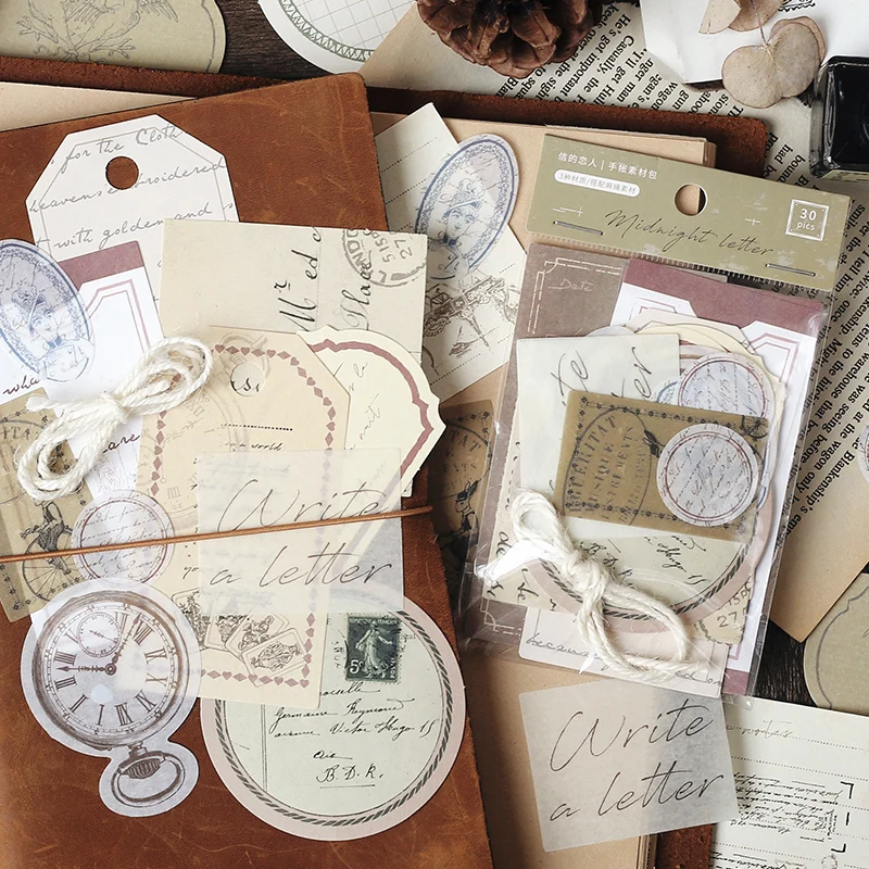30pcs/pack Retro Literary Material Papers DIY Scrapbooking Hand Account Background Collage Stickers Journal Decorations
30pcs/pack Retro Literary Material Papers DIY Scrapbooking Hand Account Background Collage Stickers Journal Decorations