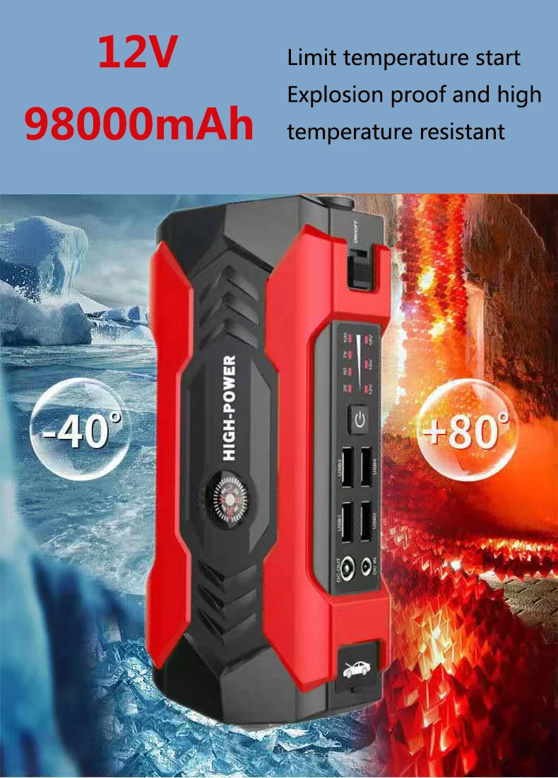 Car Jump Starter Starting Device Battery Power Bank 98000mAh Jumpstarter Auto Buster Emergency Booster Car Charger Jump Start
Car Jump Starter Starting Device Battery Power Bank 98000mAh Jumpstarter Auto Buster Emergency Booster Car Charger Jump Start