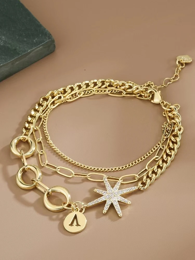 Multi-layer eight-pointed star bracelet ins niche design high-end gold light luxury personality girlfriends bracelet female
Multi-layer eight-pointed star bracelet ins niche design high-end gold light luxury personality girlfriends bracelet female