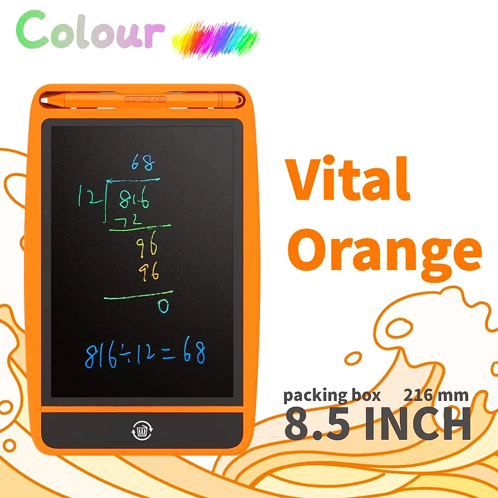 

8.5Inch Electronic Drawing Board LCD Screen Writing Digital Graphic Drawing Tablets Electronic Handwriting Pad Vital Orange Gift