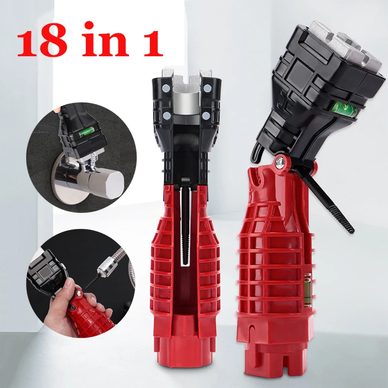 18 In 1 Faucet Sink Installer Wrench Adjustable Water Pipe Spanner Multifunction Universal Basin Drain Tube Repair Bathroom Tool
18 In 1 Faucet Sink Installer Wrench Adjustable Water Pipe Spanner Multifunction Universal Basin Drain Tube Repair Bathroom Tool