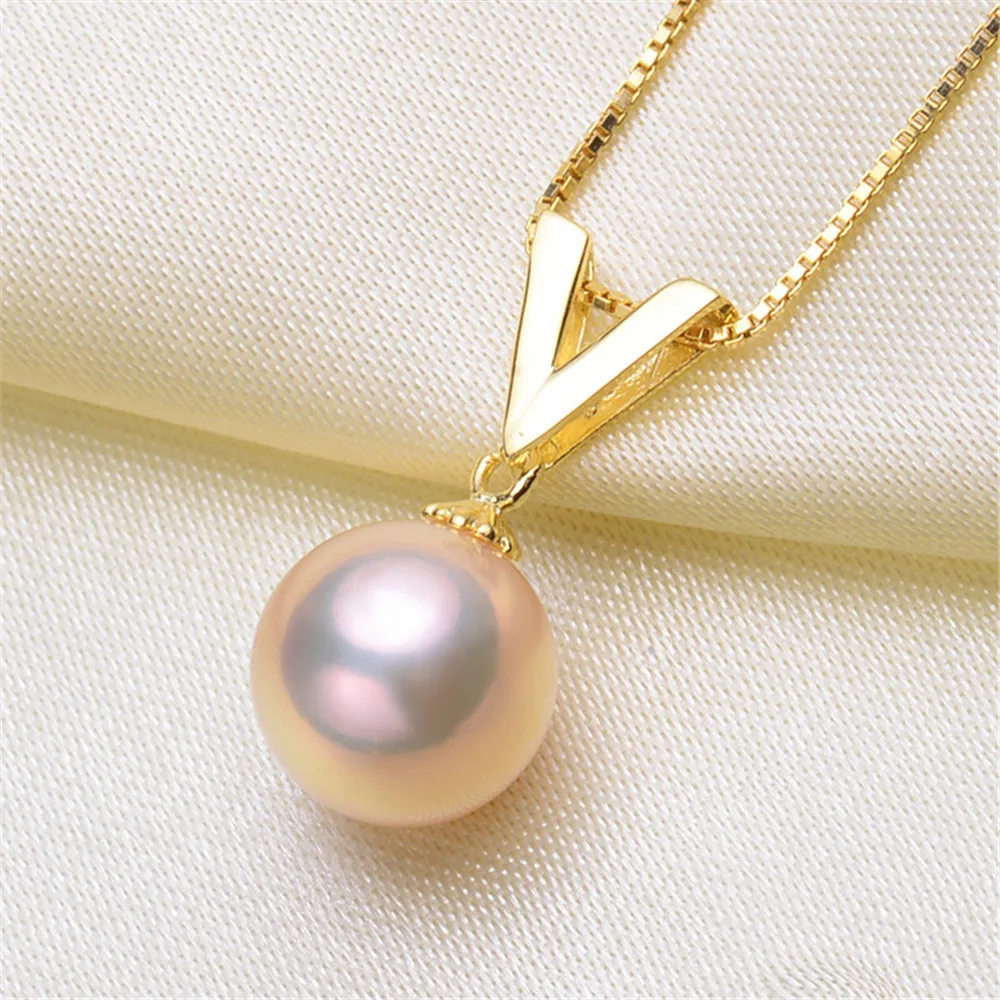 DIY accessory S925 sterling silver pearl pendant with empty holder K gold necklace pendant for women can be paired with 7-11mm
DIY accessory S925 sterling silver pearl pendant with empty holder K gold necklace pendant for women can be paired with 7-11mm