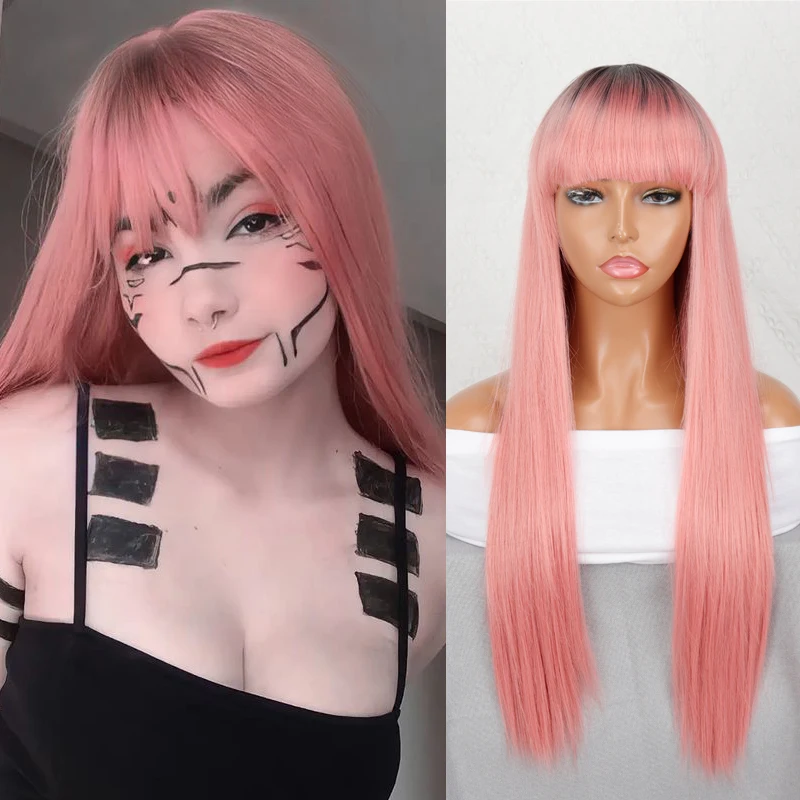 Pink Black Ombre Long With Bangs Straight Hair Natural Heat Resistant Fiber Red Brown Gray Cosplay For Women Daily Wear Wigs
Pink Black Ombre Long With Bangs Straight Hair Natural Heat Resistant Fiber Red Brown Gray Cosplay For Women Daily Wear Wigs