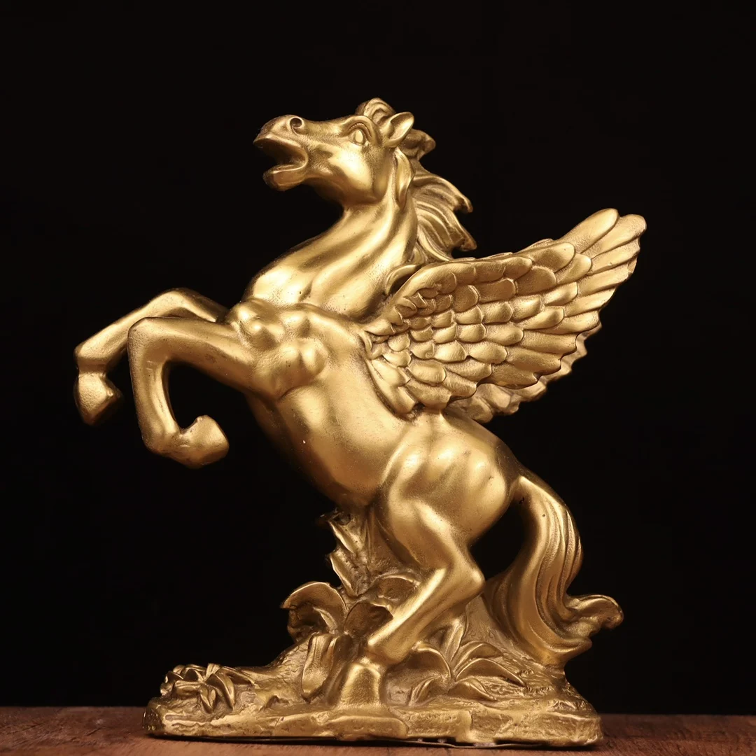 10"China Feng Shui Seikos Brass Pegasus statue Prancing Horse Tengyun Gather fortune office ornament Town house Exorcism
10"China Feng Shui Seikos Brass Pegasus statue Prancing Horse Tengyun Gather fortune office ornament Town house Exorcism