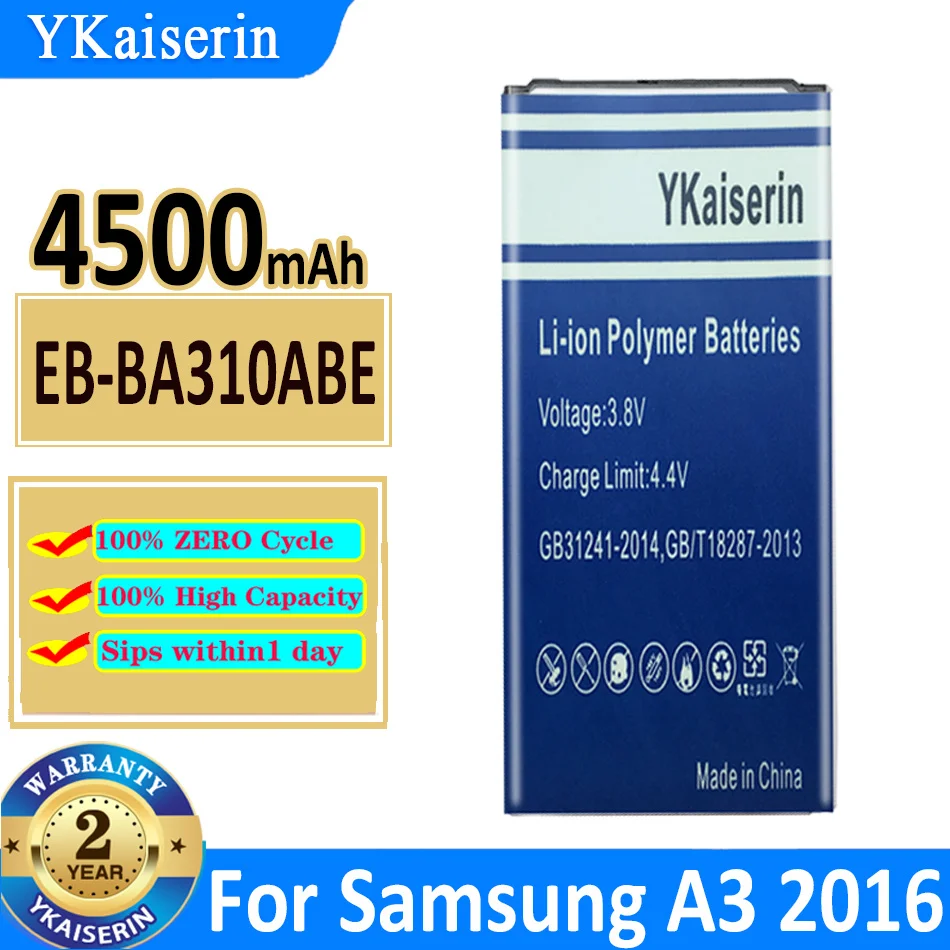 

Аккумуляторная батарея ykaisсеребрин для Samsung GALAXY A3 A 3 2016 Edition A310 SM A310F A3100 EB BA310ABE 4500 мАч