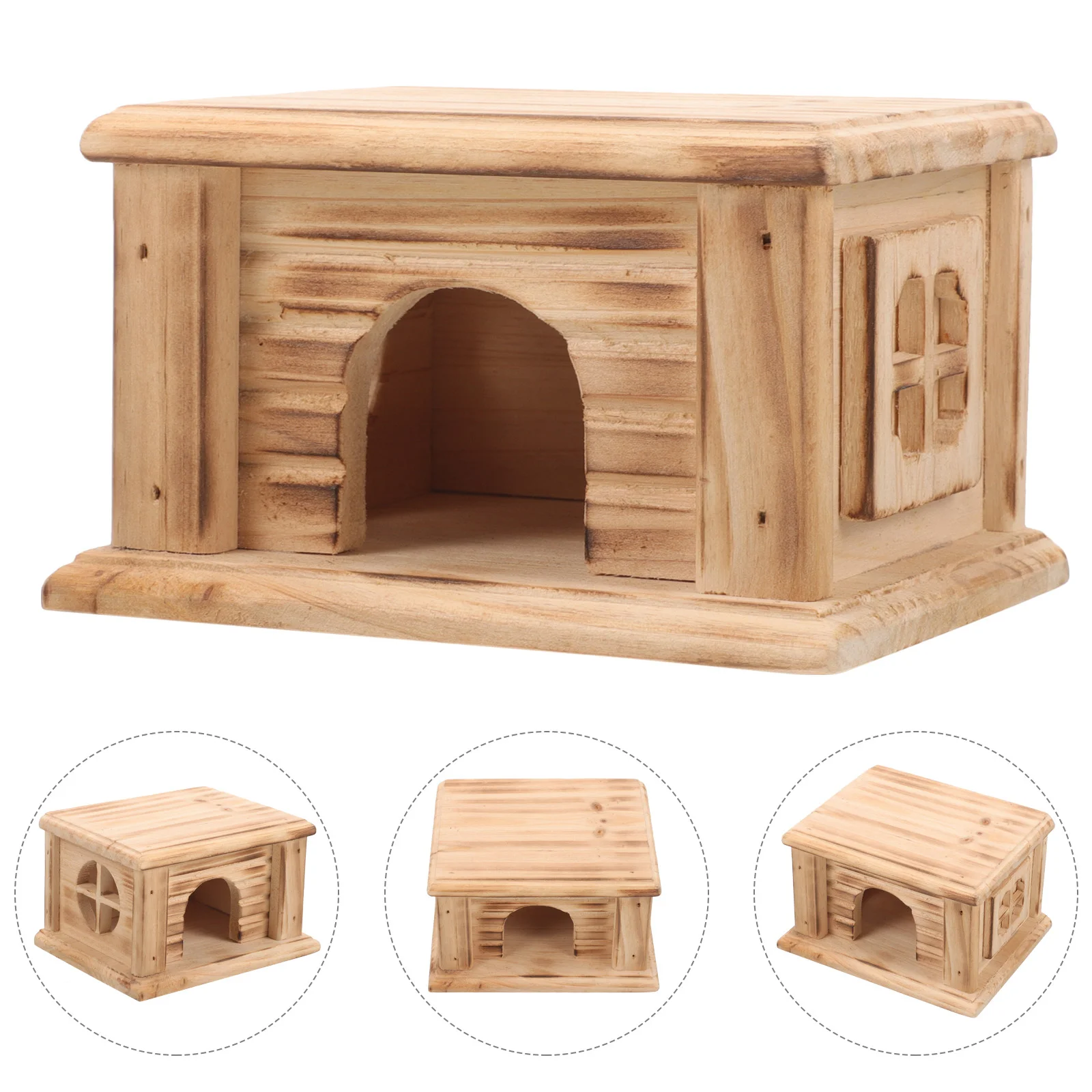 

Hamster Cabin Cage Squirrel Hideout Household Adorable Rat Wooden Wear-resistant