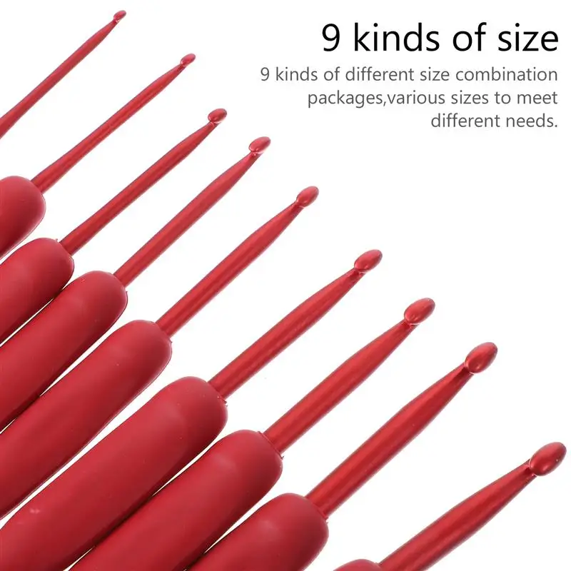 9pcs Aluminum Crochet Hooks Set with Silicone Handle Knitting Needles Weaving Needle For Braids Knitting And Crochet Needles
9pcs Aluminum Crochet Hooks Set with Silicone Handle Knitting Needles Weaving Needle For Braids Knitting And Crochet Needles